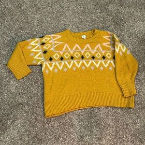 Cozy Yellow Geometric Knit Sweater